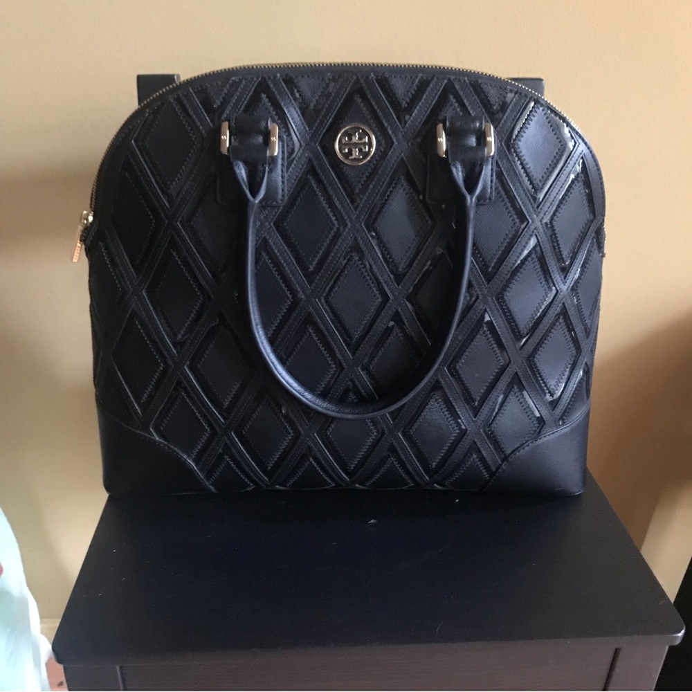 tory burch robinson patchwork dome satchel - Picture 4 of 11
